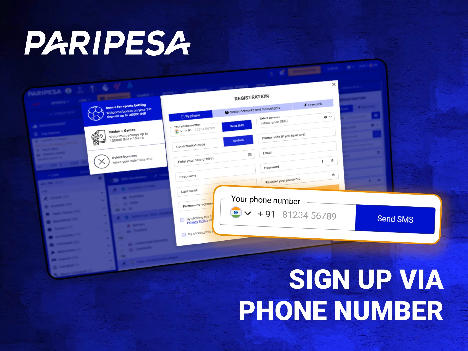 Register on PariPesa using your phone number.