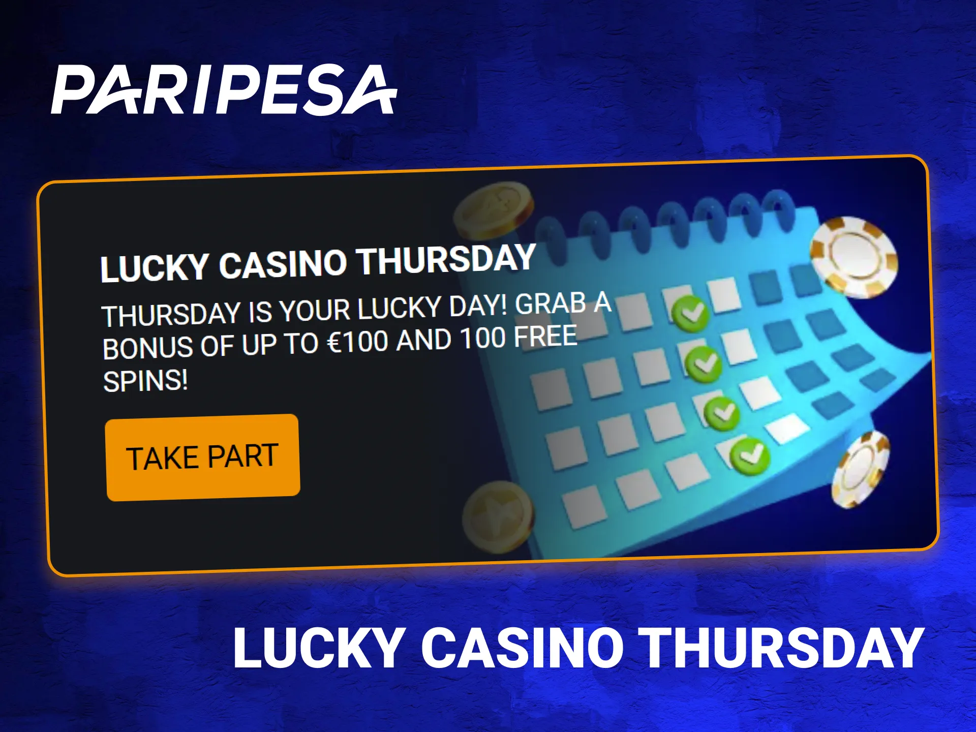 Play on PariPesa and receive the Lucky Casino Thursday bonus.