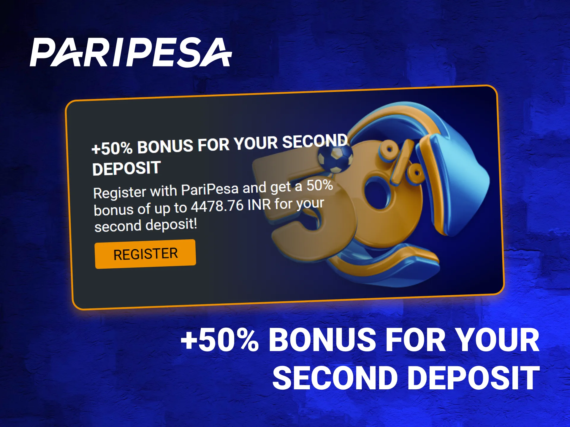 Receive a 50% bonus on your second deposit at PariPesa.