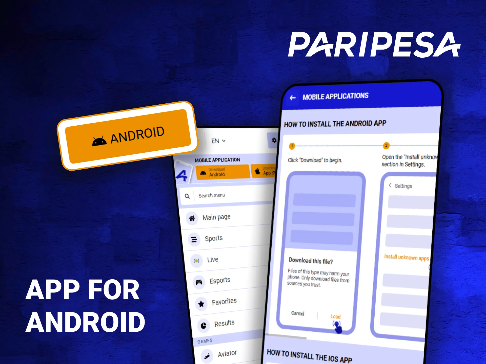 The PariPesa application is accessible on Android devices.