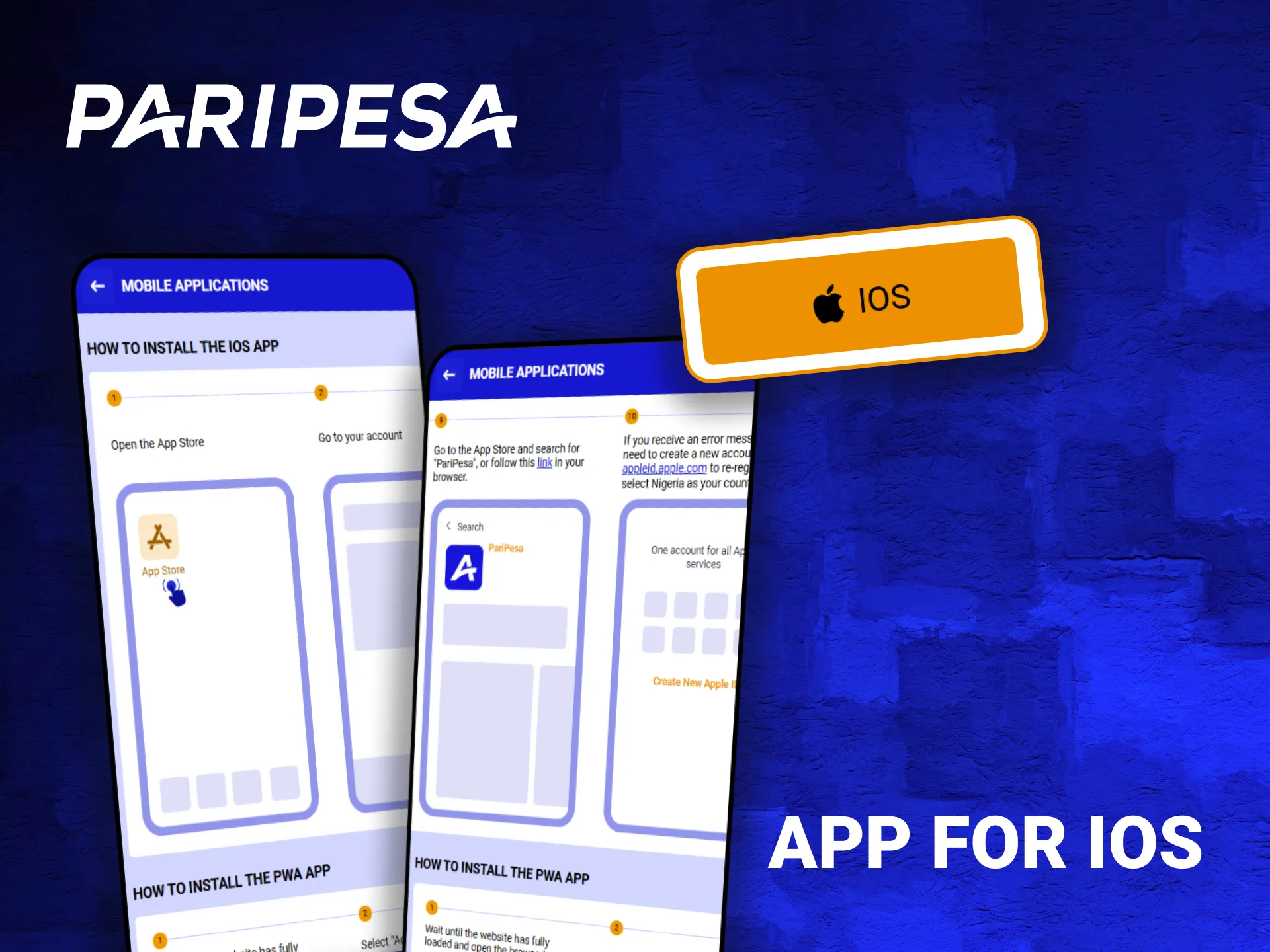 Install the PariPesa app on your iOS device.