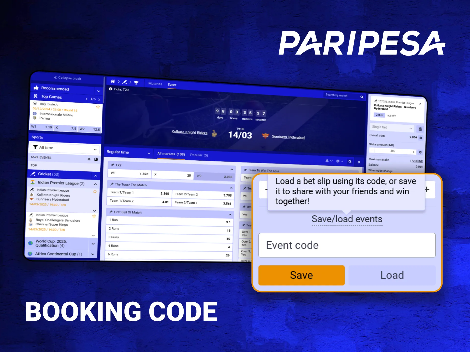 PariPesa has a unique booking code.