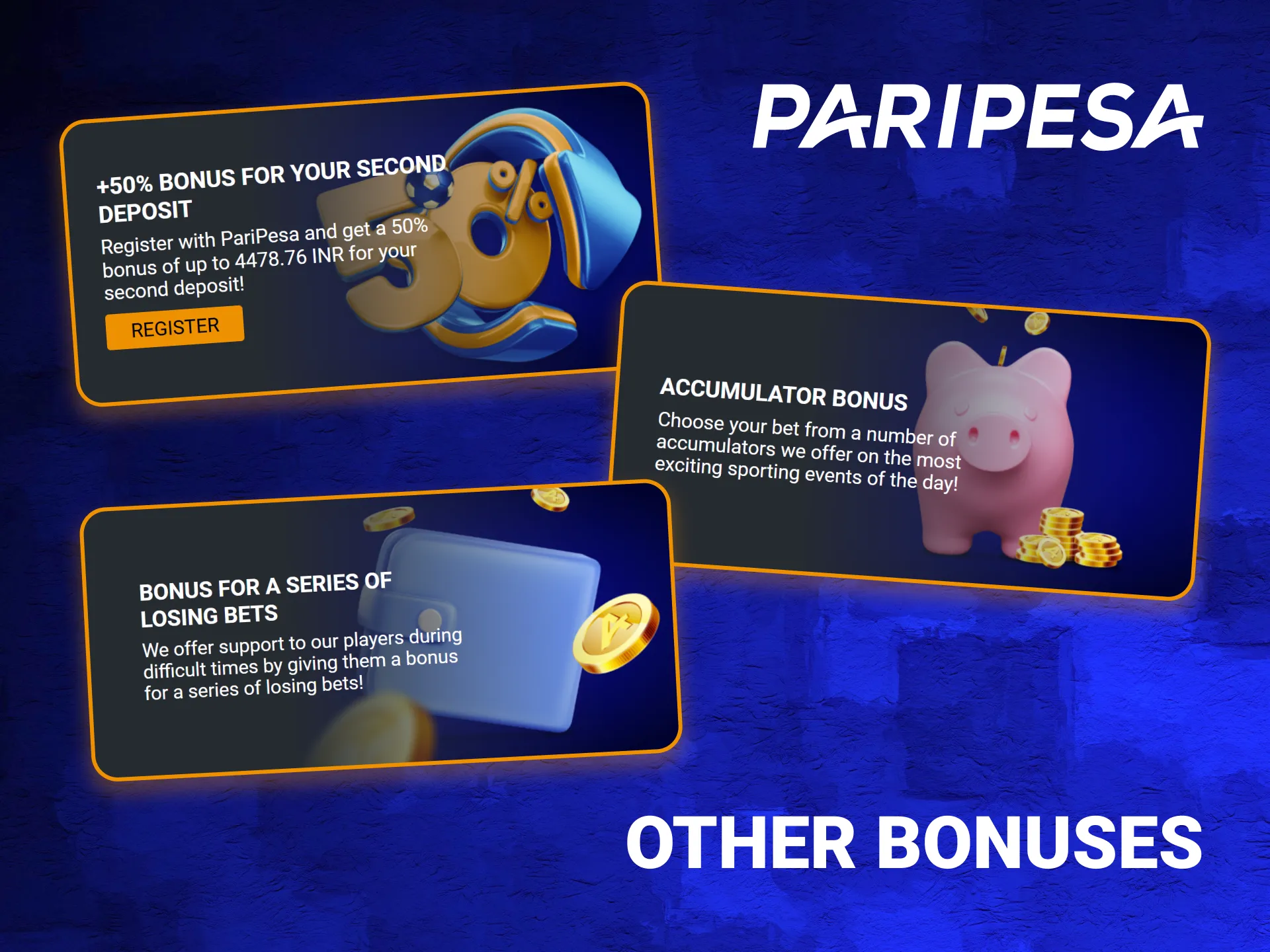 Additional bonuses provided by PariPesa for players.