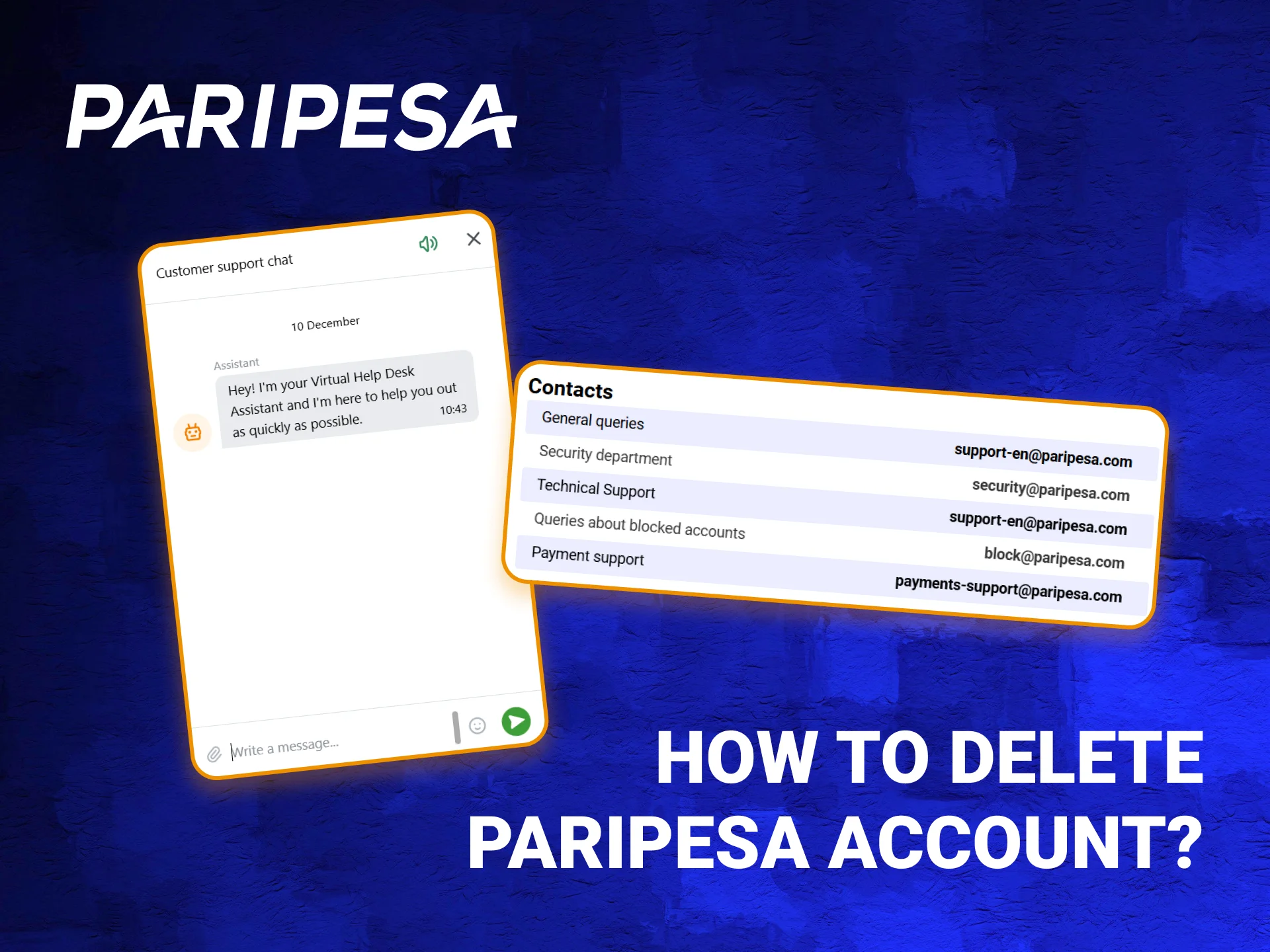 You have the option to delete your PariPesa account.